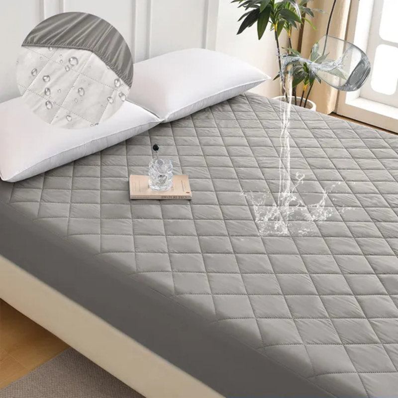 Protège-matelas imperméable à ultrasons Diamond Grid - Grand, Gris