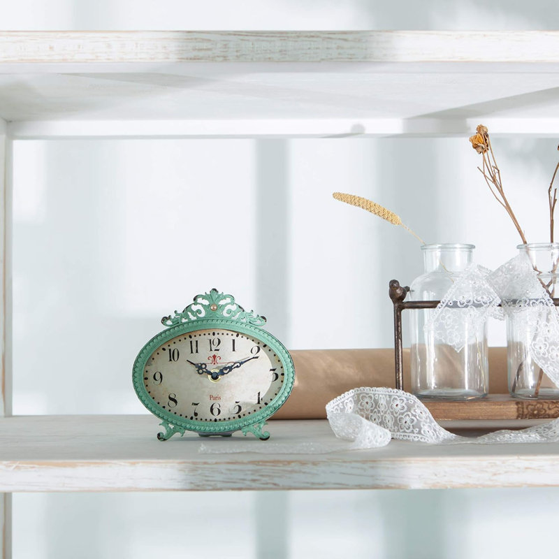 Analog Quartz Movement / Crystal Tabletop Clock, Blue