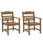 Chaise de salle à manger de patio avec ensemble de 2 accoudoirs, matériau HIP avec fauteuil imitation grain de bois pour terrasse