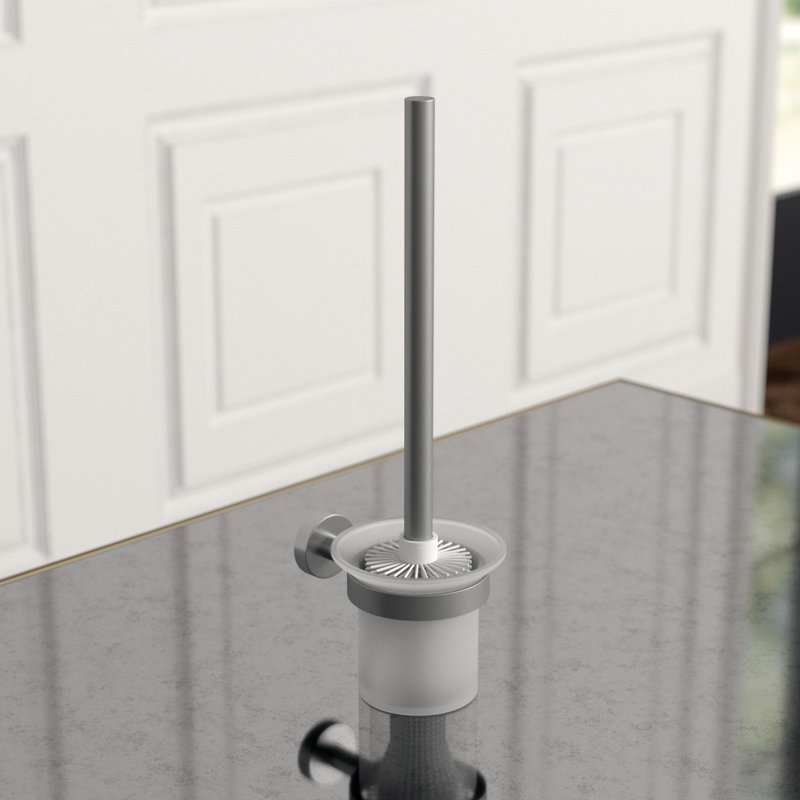 4600 Series 15.38" Metal Wall Mounted Toilet Brush and Holder, Brushed Stainless Steel