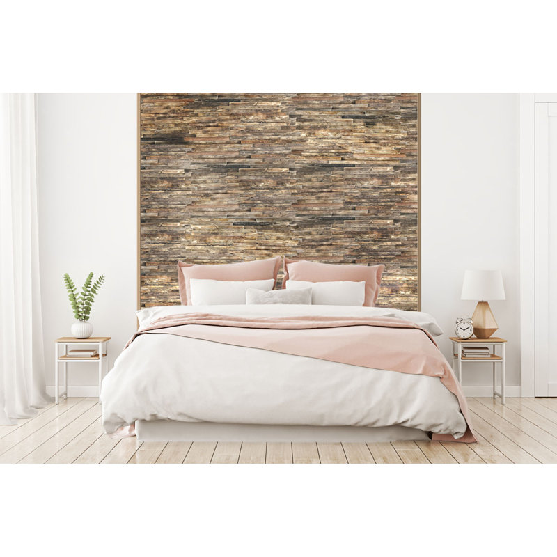 Natural Finish Stacked Boat Wood Mosaic Wall Tile