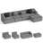 5 Seat Sectional Sofa, 134" Wide Modern Soft Gray Sofa Couch , No Assembly Rquired, For Living Room Office Apartment-1936917504