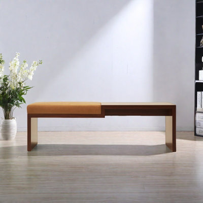 Solid wood bench upholstered clothing store stool