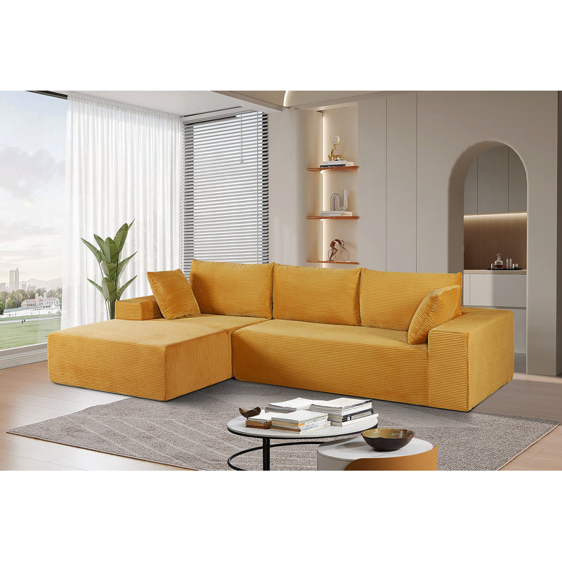 Canapé modulaire convertible en velours côtelé doux, canapé confortable moderne avec rembourrage en mousse, canapé-lit modulaire confortable pour le salon, la chambre à coucher