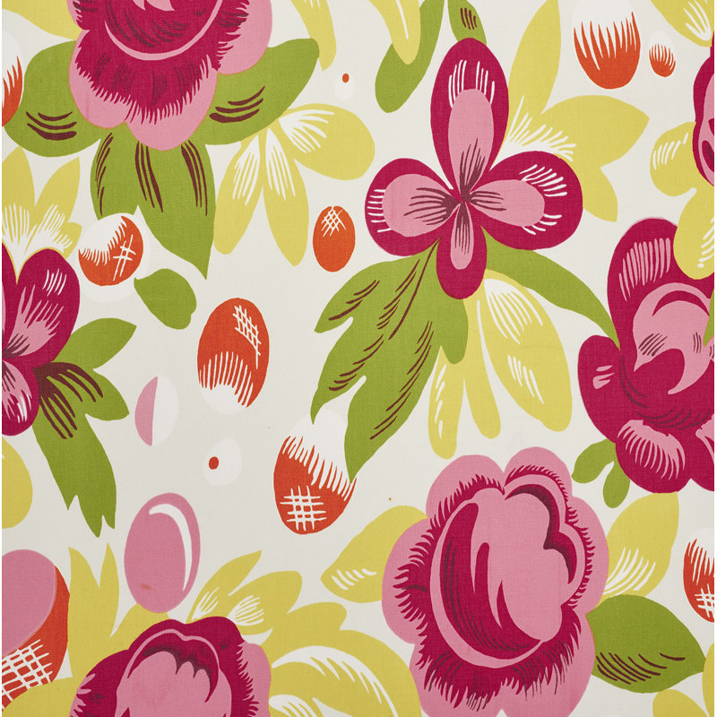 Juin Fabric, Poppy/Yellow