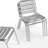 4PK Commercial Metal Indoor-Outdoor Restaurant Stack Chair - Triple Slat Back-91925248