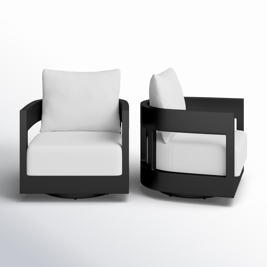 Everlee Metal Outdoor Swivel Chair