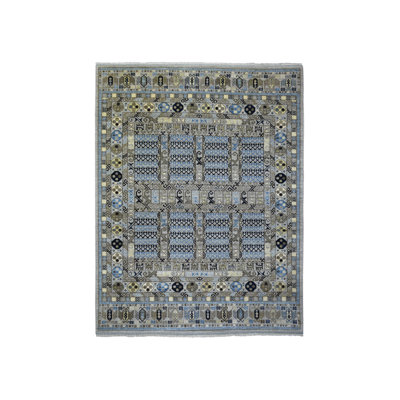 Tapis oriental rectangulaire gris en laine noué à la main 8 pi 3 po x 10 pi 0 po - MOA10271549