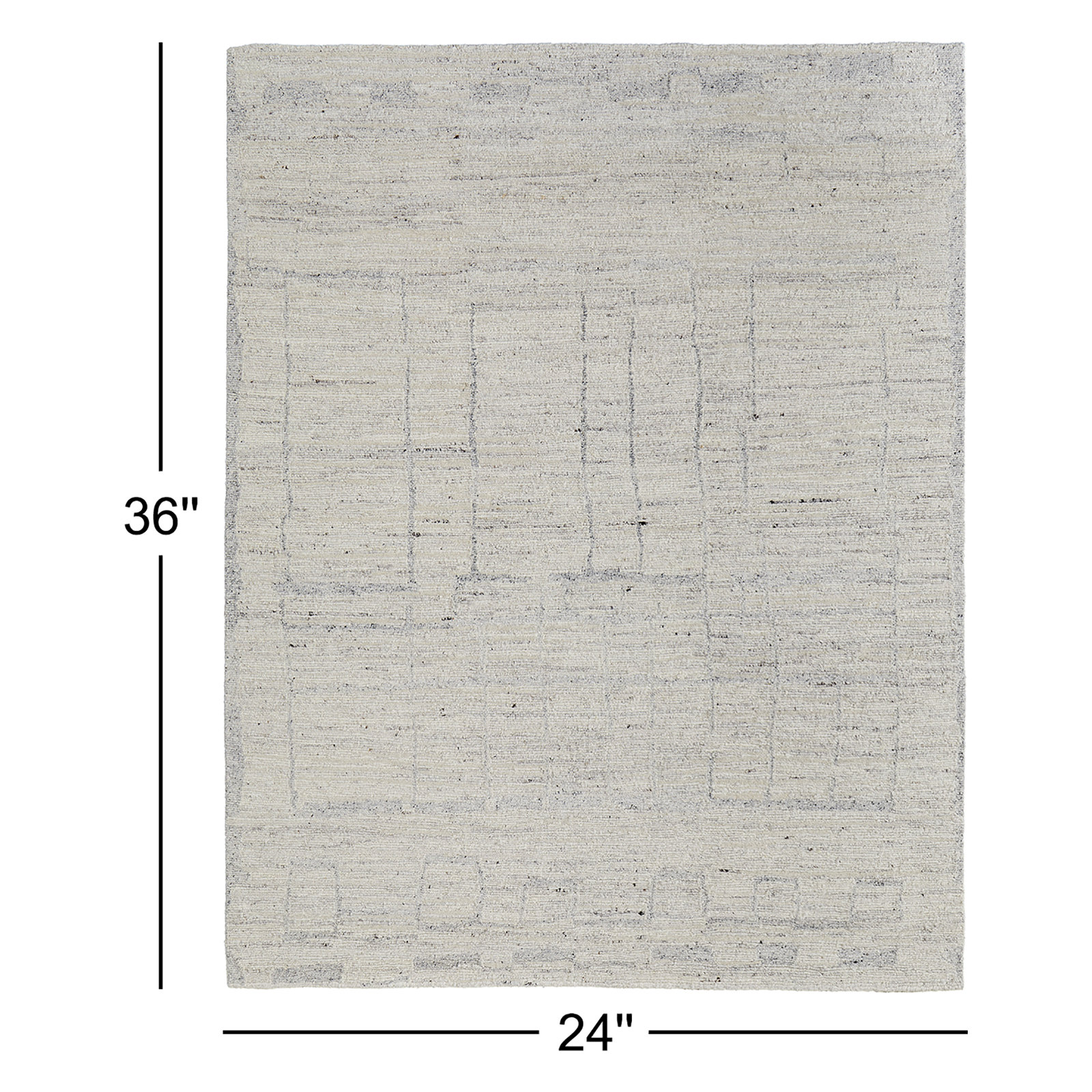 Hand-Woven Abstract Wool Rug, Rectangle 2' x 3'