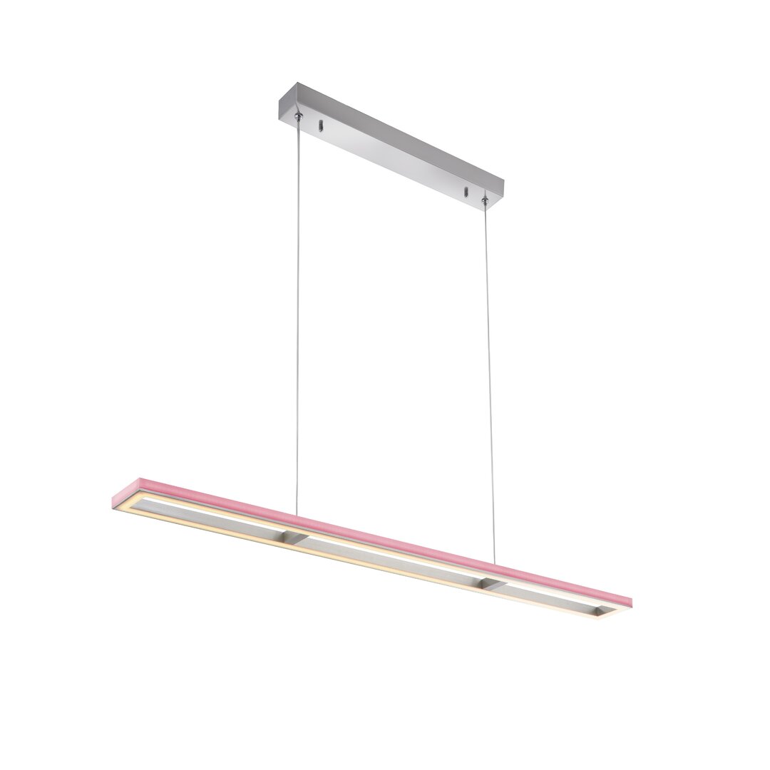 Rechteckige LED-Pendelleuchte 2-flammig in Rosa