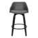 Aiken Swivel Counter or Bar Height Bar Stool with Arms in Faux Leather, Plywood and Metal Footrest