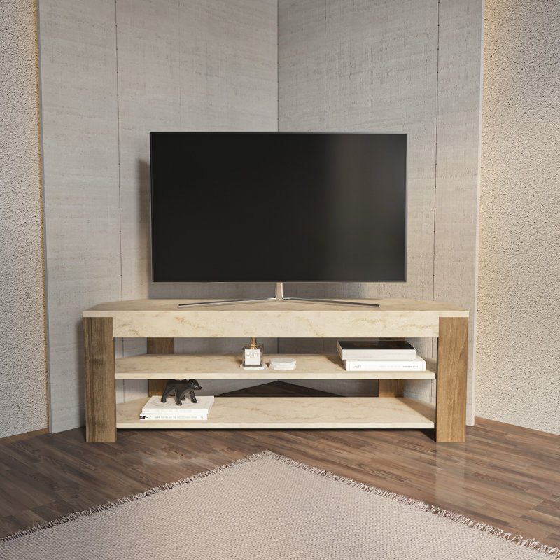 Deltina Corner TV Stand for Tv's up to 50'', Brown