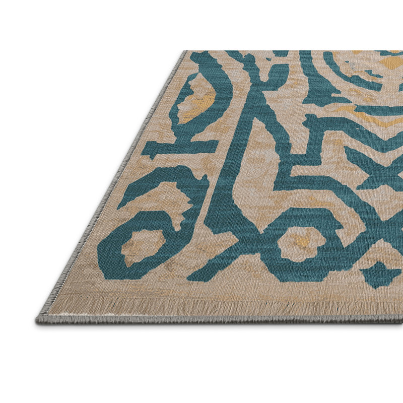 Tapis gris lavable à la machine, Carré 8 pi