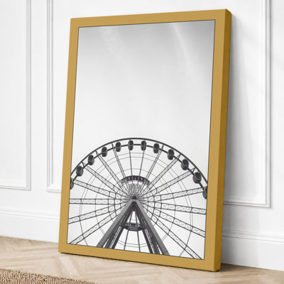 Ferris Wheel Geometry Minimalist - Wrapped Canvas
