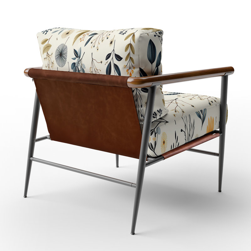 Chaise avec accoudoirs rembourrée Botanical, Noir