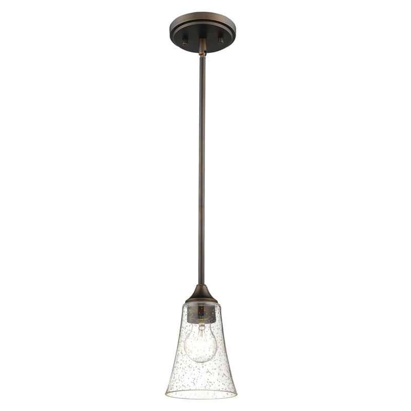 Luminaire suspendu conique à 1 lumière Wilma, Bronze huilé