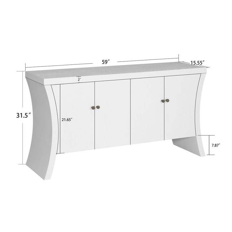 Crespo 59'' Sideboard, White