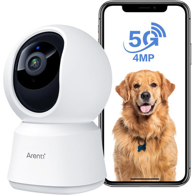 ARENTI 5G  4MP Pet Camera With Speaker For Dog/Cat, Baby Monitor With Phone App, Dual-Band Wifi, Auto Tracking, Super Night Vision, 2-Way Talk -  P2F