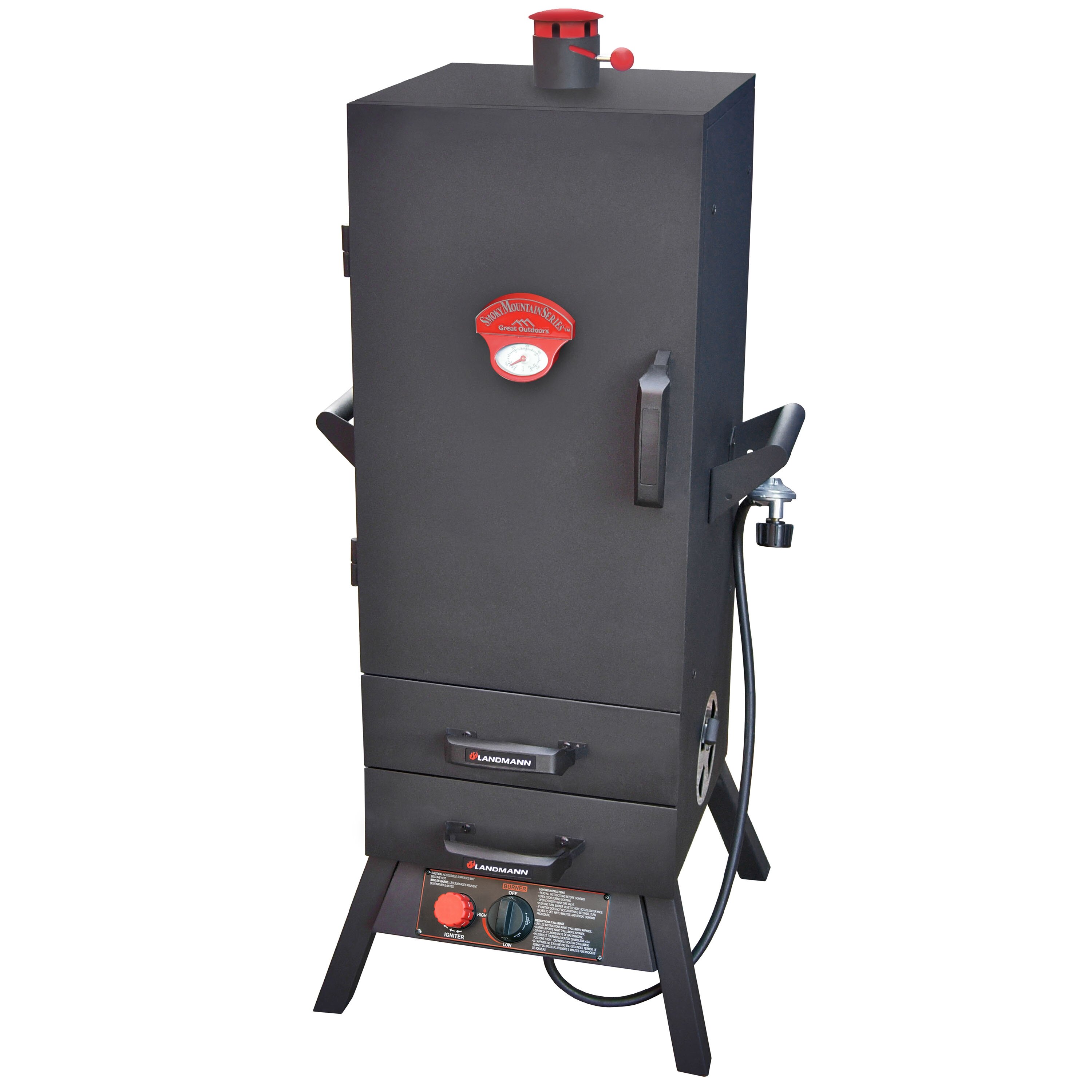 Epic International Offset Propane Portable 411 Square Inches Smoker & Grill