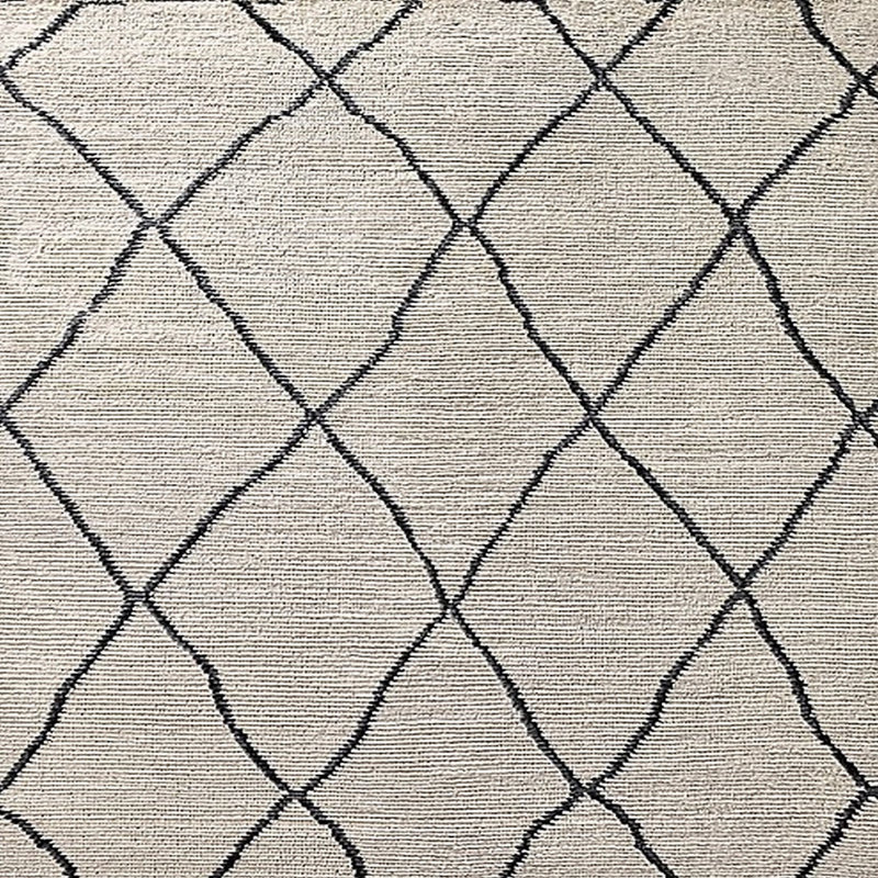 Tapis géométrique beige / noir Botkin, Carré 3 pi