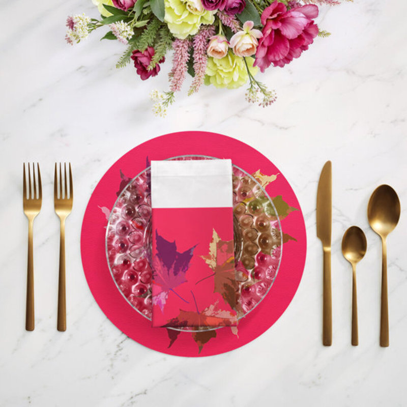 Serviettes de table en satin de coton, Prune