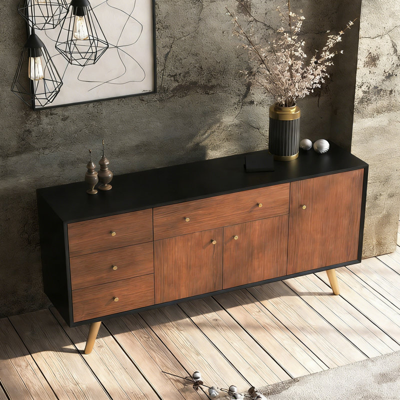 Buffet simple de style nordique moderne, H 31,5 po x l 70,8 po x P 15,7 po