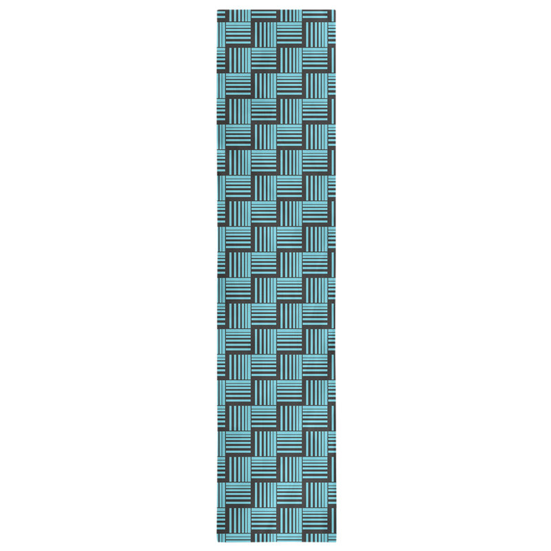 Fractured Stripes Table Runner, 16" x 72", Light Teal