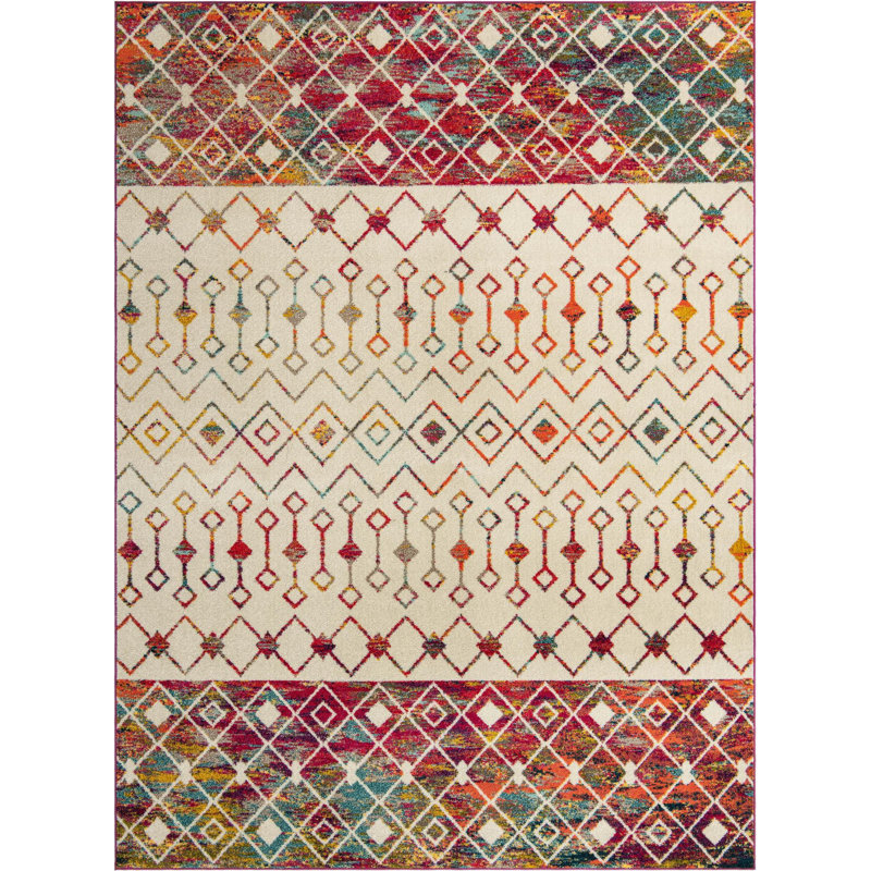 Tapis abstrait en polypropylène tissé à la machine Briehn, Rectangle 9 pi x 12 pi