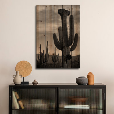 Wood Wall Art Print - Saguaros, Saguaro National Monument by Ansel Adams