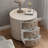 20“ Carved Wooden Round Nightstand with Three Drawers-19713673