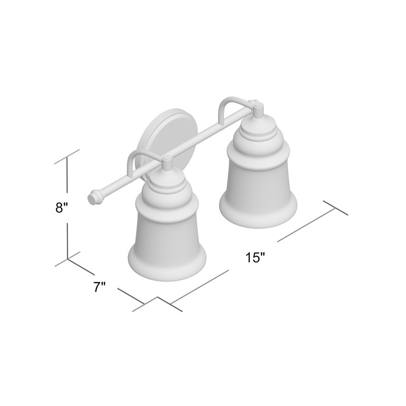 Éclairage pour meuble-lavabo à 2 lumières à intensité variable en nickel brossé Kempson