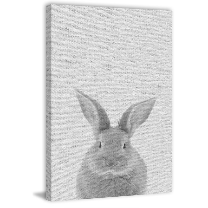 Chubby Rabbit - Drawing on Canvas, 76cm H x 51cm W x 4cm D