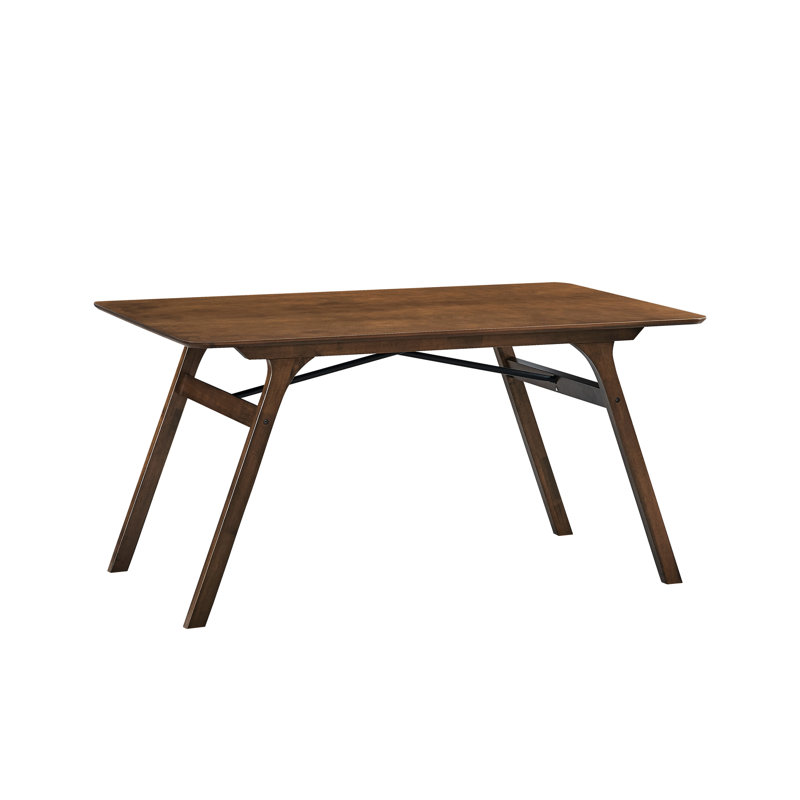 Spacious Walnut Finish Dining Table - Ideal For Gatherings And Meals Versatile Matches Different Decor
