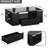 LED High-Gloss Finish Coffee Table With 2 Drawers Open Shelves Storage-22634226