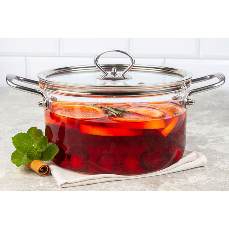 STP-Goods Clear Tempered Glass Soup Pot, 2.7 quarts