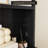 4 Drawer Vanity Dresser Set with Sliding LED Mirror, 3 Color Lighting, Built-in Charging Station, Open Shelf and PU Stool, Modern Makeup Dresser for Bedroom-1886017881