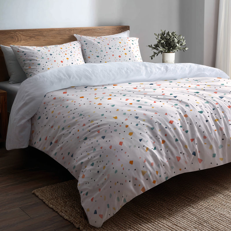 Ensemble de literie moderne de 3 pièces - Ensemble de housse de couette et de coussins colorés