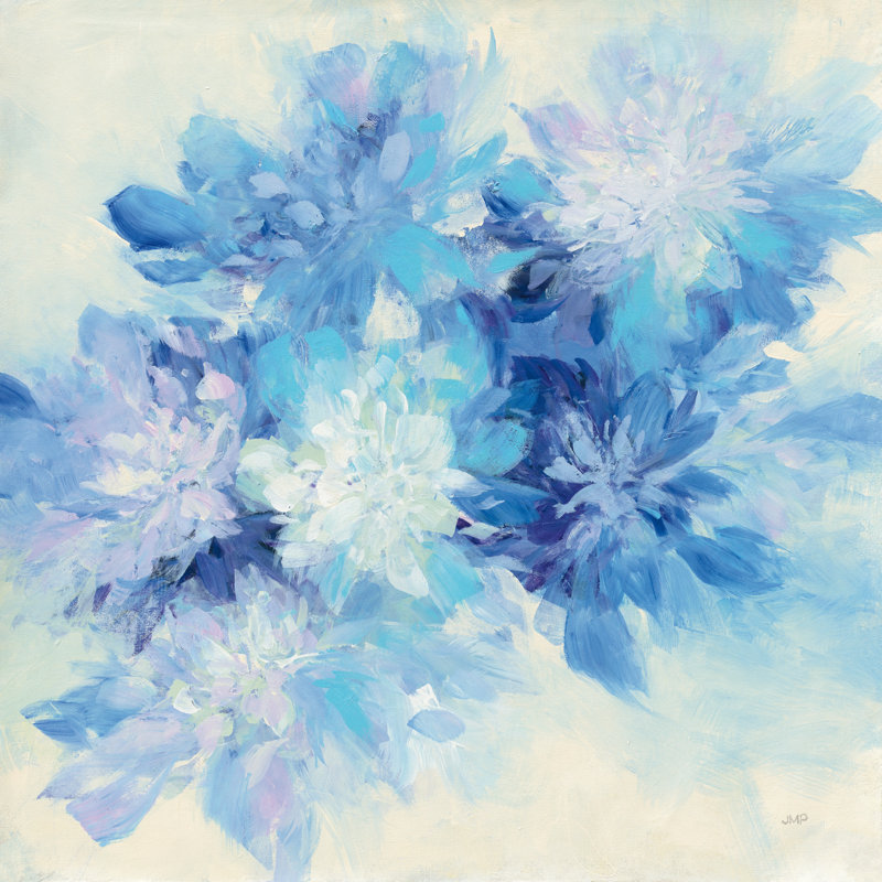 «Burst of Blue» par Julia Purinton - reproduction d'art sur toile tendue, H 20 po x l 20 po, Non