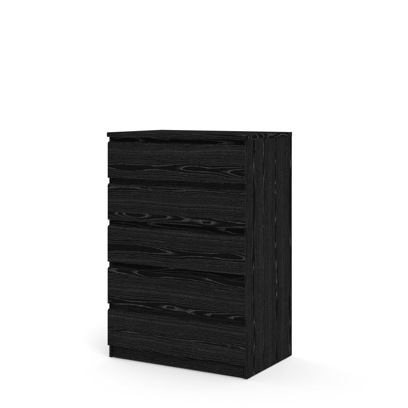 Jada 5 Drawer 30.31" W Chest, Black Wood Grain