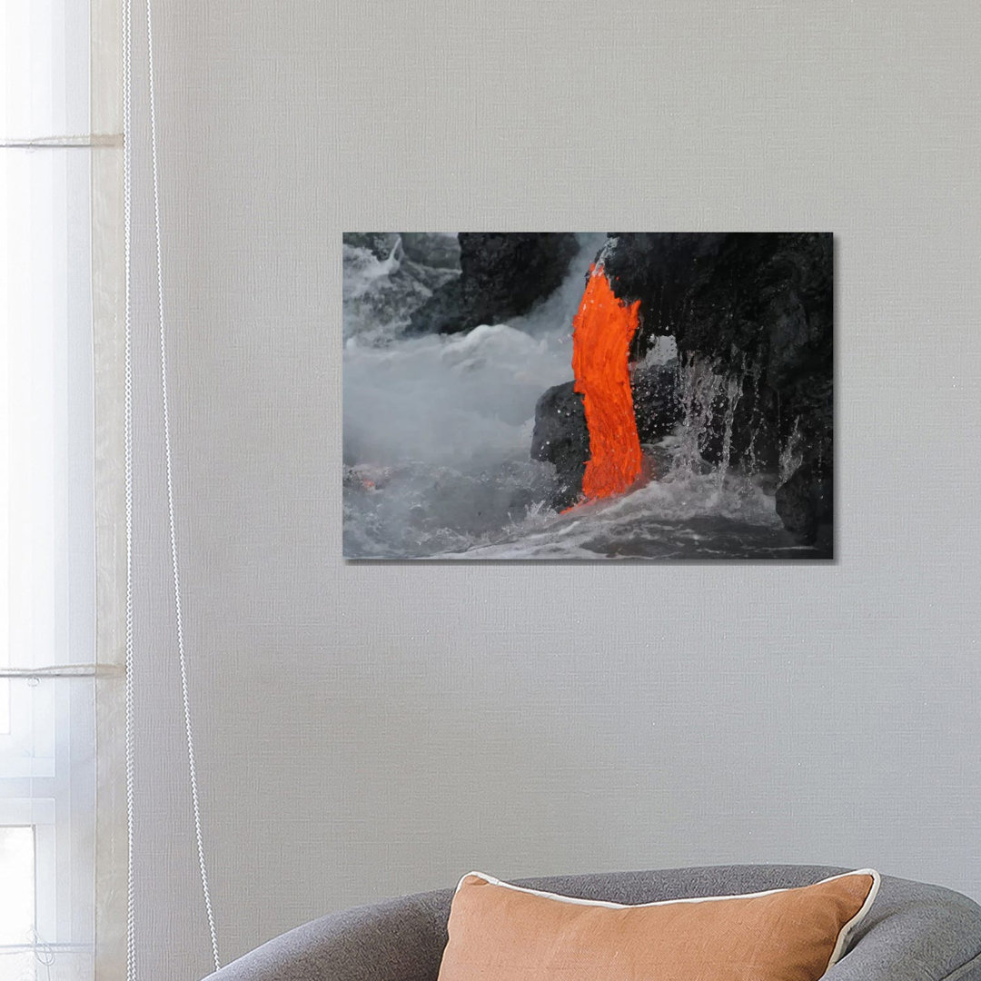Kilauea Lava Flow Sea Entry, Big Island, Hawaii I by Martin Rietze - Wrapped Canvas Print