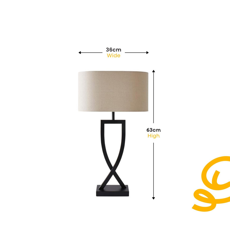 Metal Table Lamp, Grey, Grey