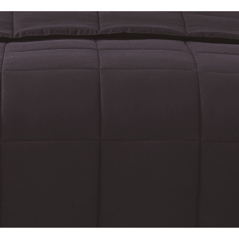Ensemble d'édredon réversible en microfibre Everyday, Édredon pour lit simple TG + 1 taie décorative, Noir