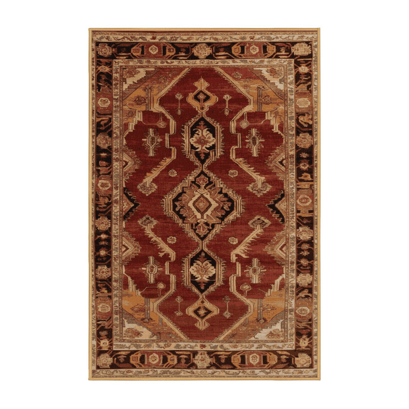 Tapis brun lavable à la machine, Rectangle de 5 pi x 8 pi
