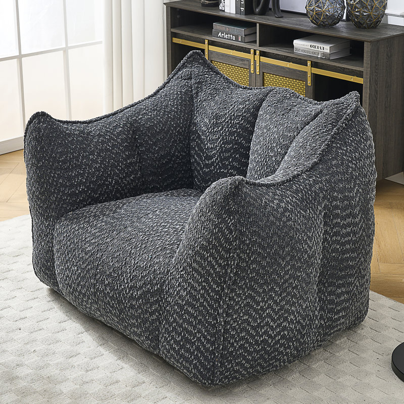 Fauteuil à billes Thaloria, Chenille noir, H 30,7 po x l 47,2 po x P 36,2 po