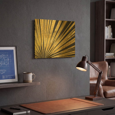 «Rising Sun c» par Wild Apple, art mural en métal doré, 16 po x 12 po