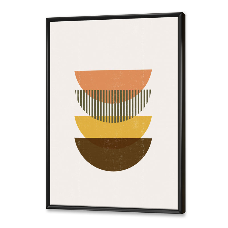 Demi-lunes géométriques abstraites dans des tons de terre - Impression sur toile, H 32 po x l 24 po x P 1 po