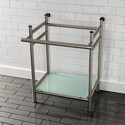 Kingston Brass VPB2216301 Sheridan 22-Inch Console Sink Base With Glass Shelf, Polished Chrome