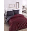 Ensemble de housse de couette luxueuse simple, rouge Claret et anthracite | 65% coton / 35% polyester, housse de couette 55,1 po x 78,7 po et taie d'oreiller 23,6 po x 23,6 po | Facile d'entretien, lavable à la machine, conception élégante avec fermeture à boutons-1988089913-1988089908