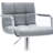 Contemporary Swivel Arm Bar Stool In Gray, 24" - 33" Adjustable, 360 Rotation, Comfortable Seating Gray Padded Adjustable Stool, Function, Metal Pedestal Base For Modern Decor