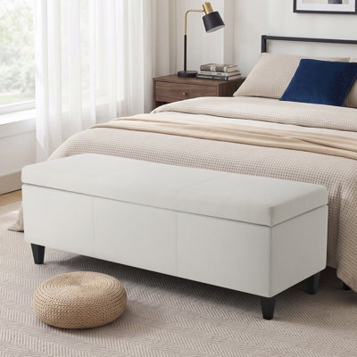 Banc de rangement rembourré Asdrubale 50,3 po L avec couvercle rabattable